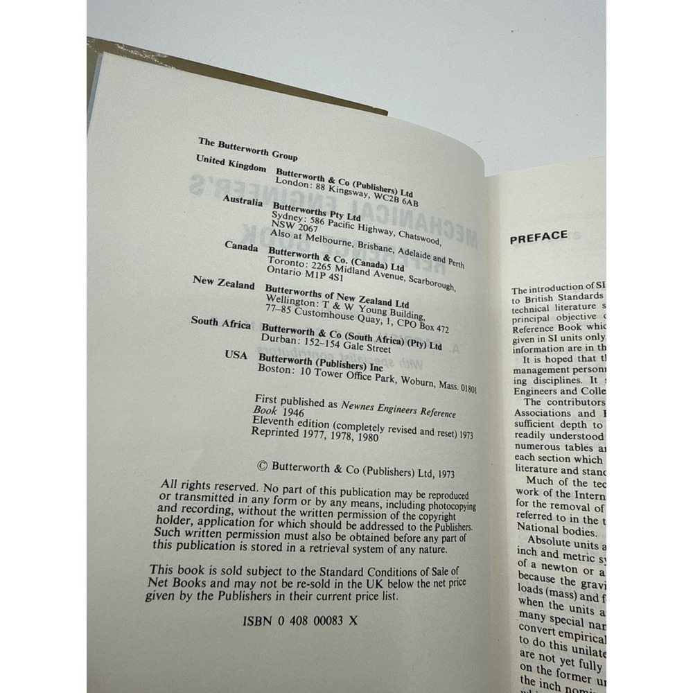 Mechanical Engineer's Reference Book 11th Edition A Parrish Butterworths 1980 - Picture 4 of 8